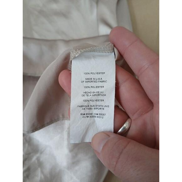 Nicole Miller Satin Shell Top Womens XL Champagne Cap Sleeve Relaxed Elegant - Picture 5 of 6